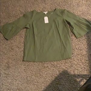 Time and Tru Bell Sleeve Woven Top